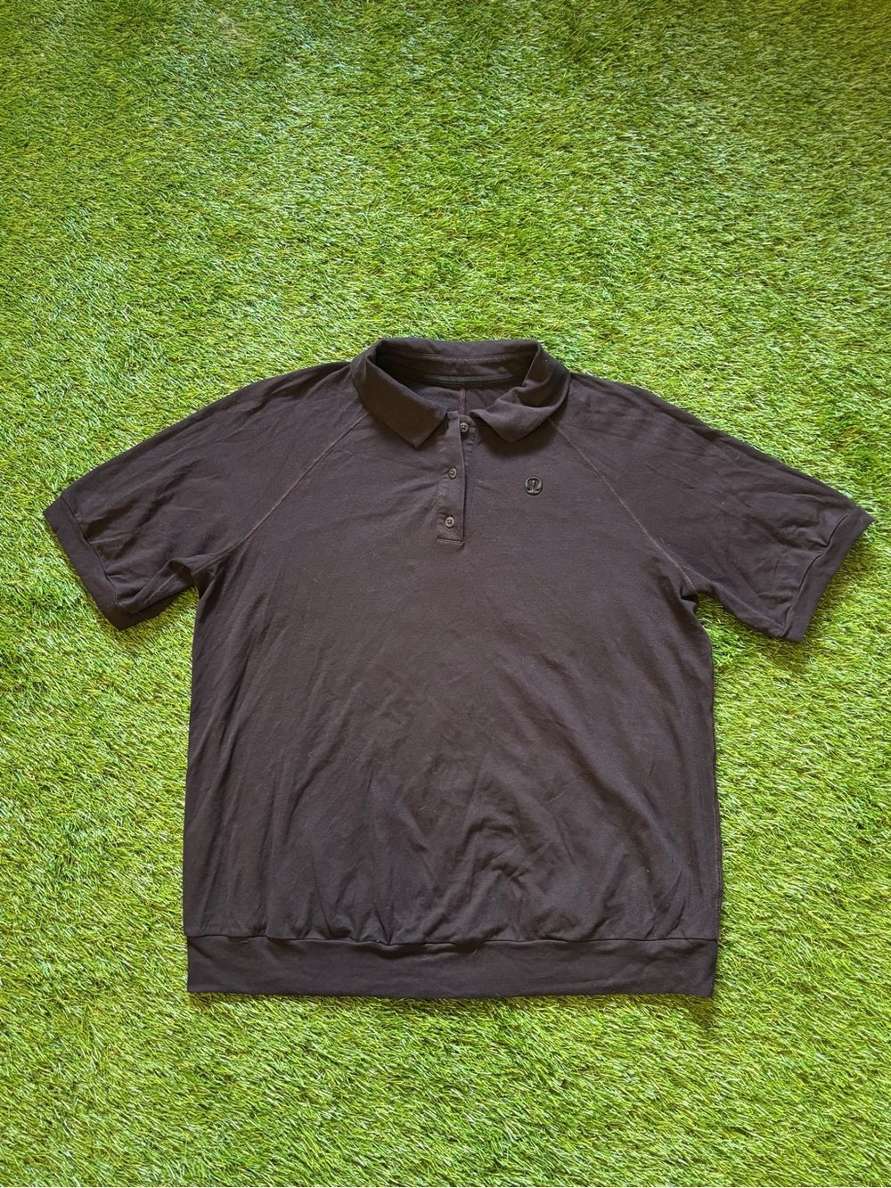 Lululemon Pique Knit Short Sleeve Golf Polo Dark Brown Purple Size 8